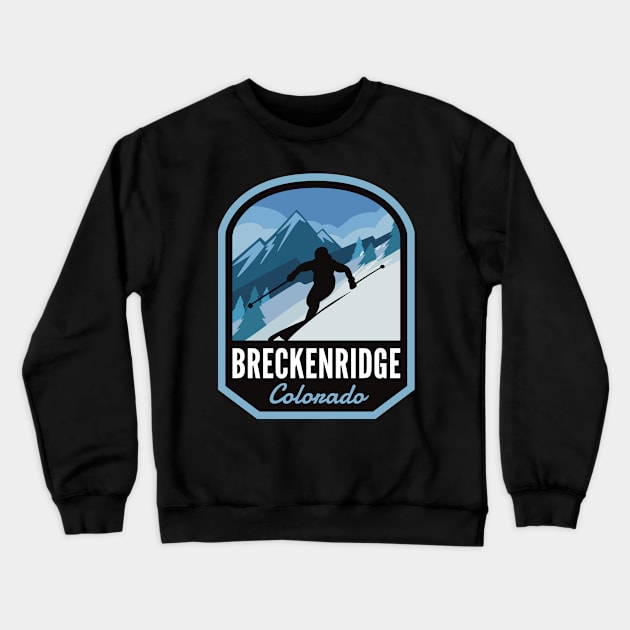 Breckenridge Colorado Ski Mountain Crewneck Sweatshirt by HalpinDesign